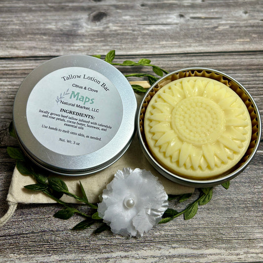 Tallow Lotion Bar (lemongrass & eucalyptus)
