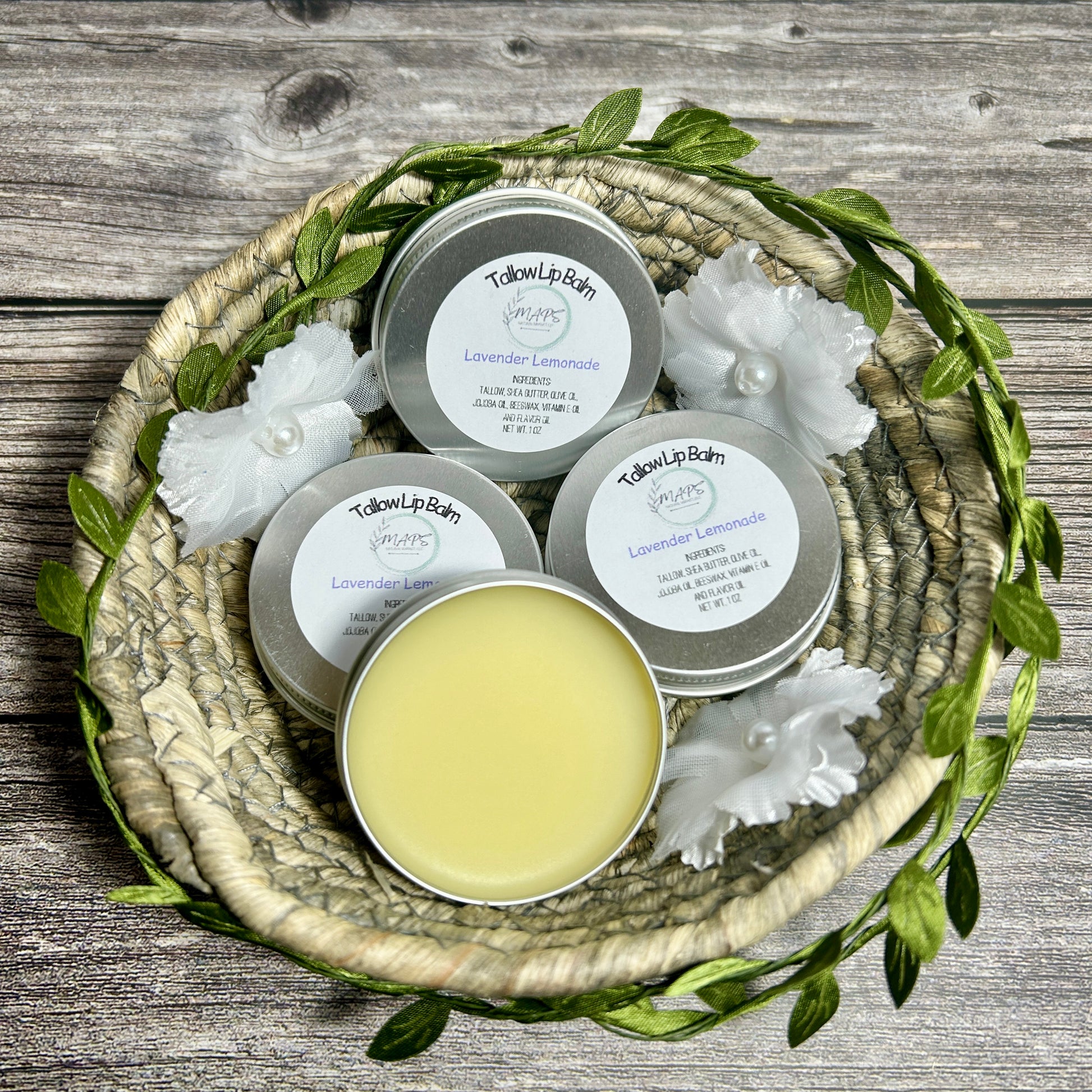 lavender lemonade tallow lip balm tube natural handmade lip care