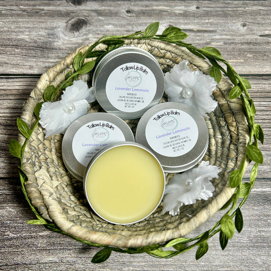 lavender lemonade tallow lip balm tube natural handmade lip care