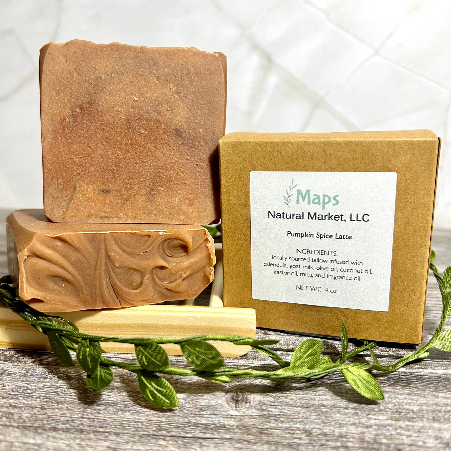 pumpkin spice latte goat milk and tallow soap fall refreshing all natural skincare soap