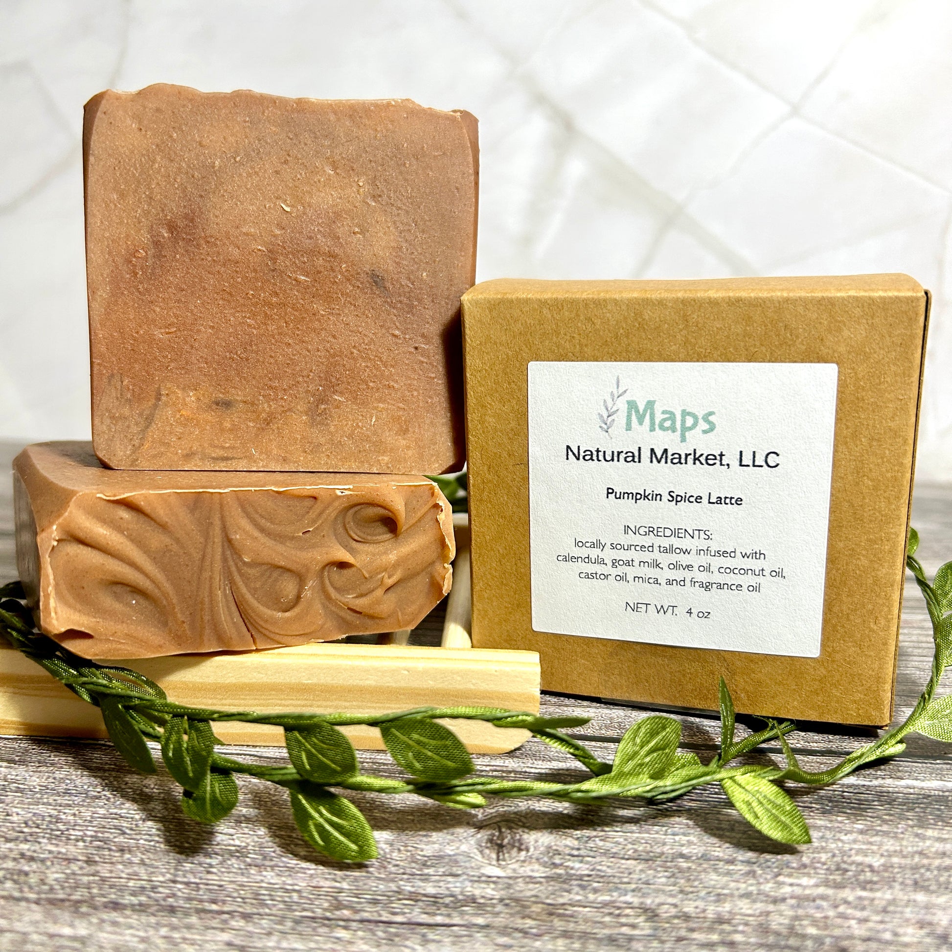 pumpkin spice latte goat milk and tallow soap fall refreshing all natural skincare soap