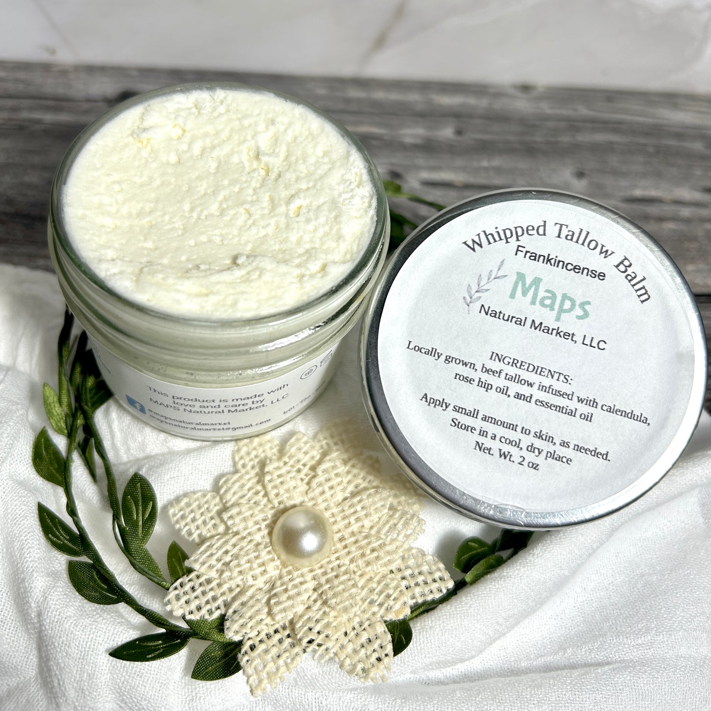 frankincense and rosehip whipped tallow balm handcrafted natural skincare